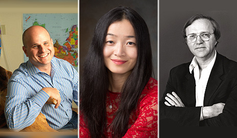 The 2016 Guggenheim Fellows include three Yale professors (from left): Dean Karlan, Jing Tsu, and Robert Storr