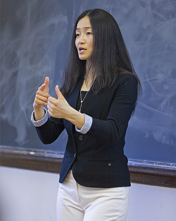 Professor Jing Tsu shown here teaching her course on "China and the World."